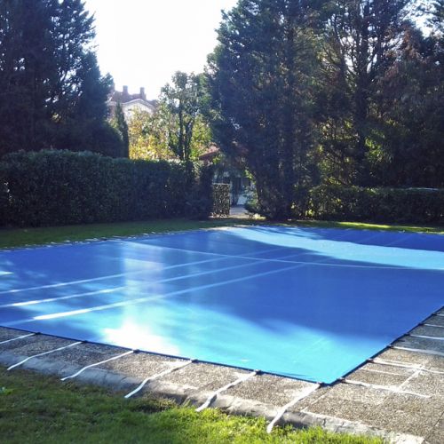 Outdoor pool with fixed moorings